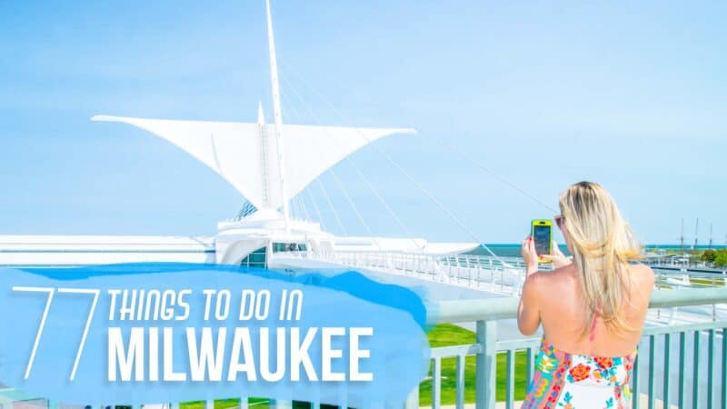 Featured post image woman infront of Milwaukee Art Museum - Things to do in Milwaukee