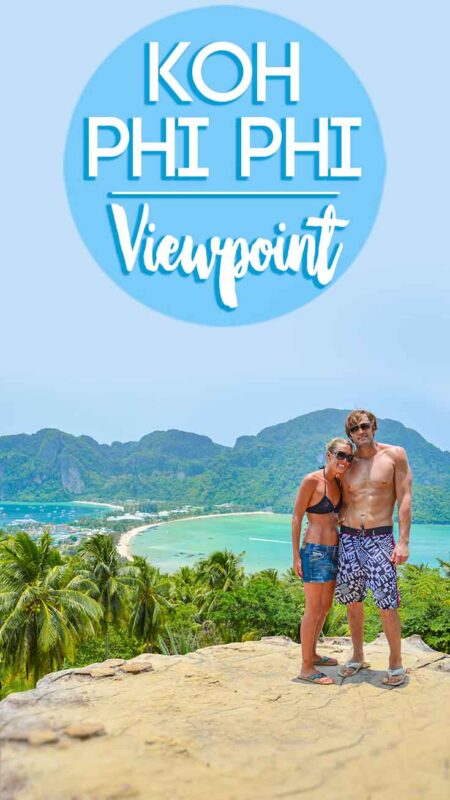 pinterest pin for Koh Phi Phi Viewpoint - couple at lookout point