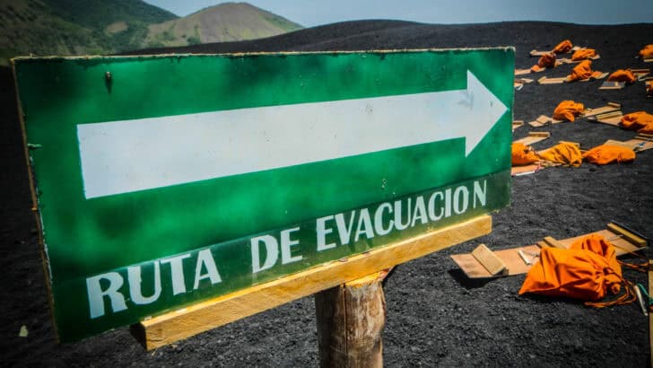 Volcano boarding Leon, Nicaragua