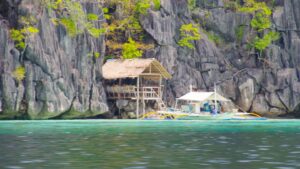 Small thatched house on a day trip from Coron Palawan