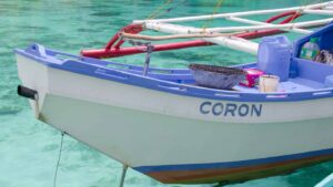 Traditional filipino boat on a day trip in Coron