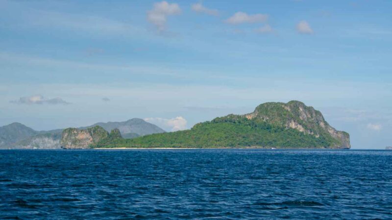 View of Helicopter Island near El Nido in Palawan Philippines - Day Trip C