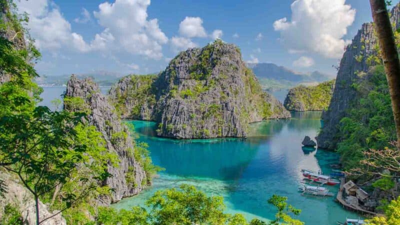 Famous viewpoint from Kayangan Lake Coron Island Philippines