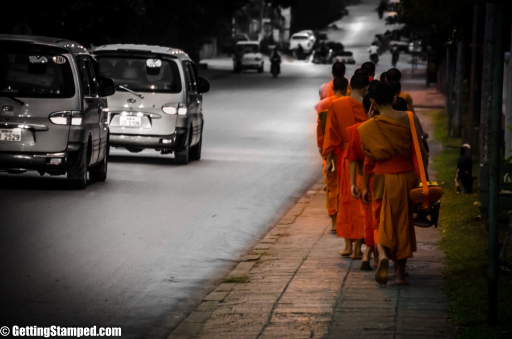 Luang Prabang Laos - Monks - Alms Giving-14