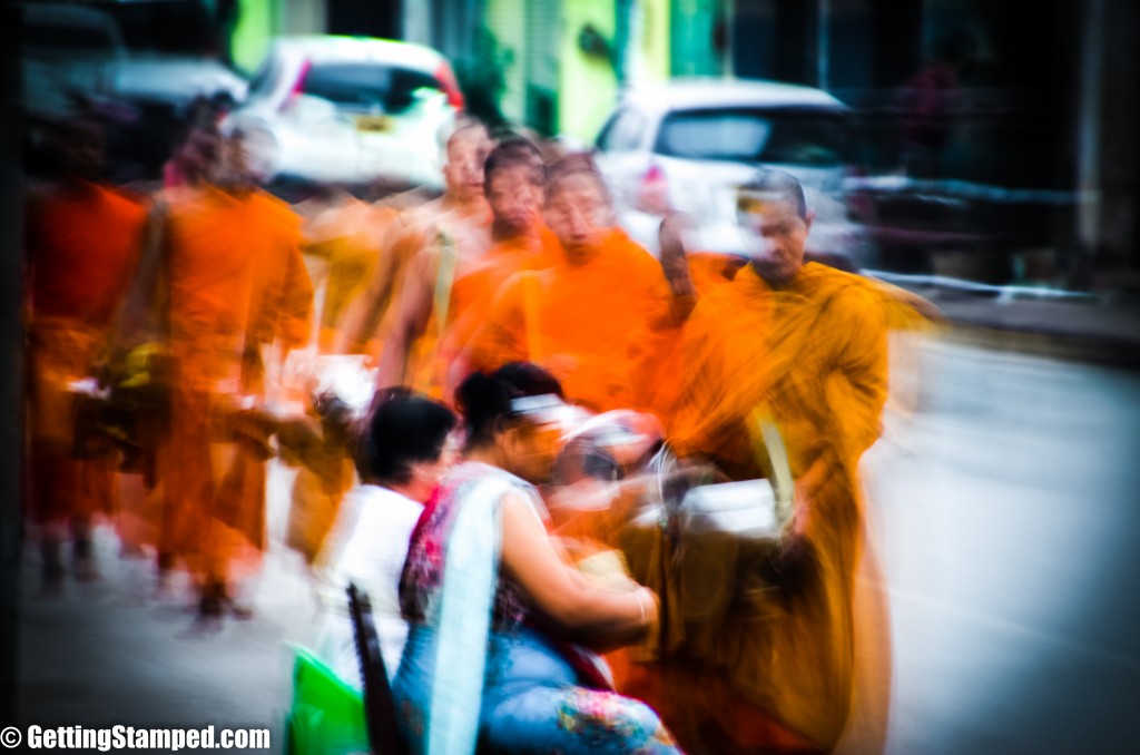 Luang Prabang Laos - Monks - Alms Giving-17