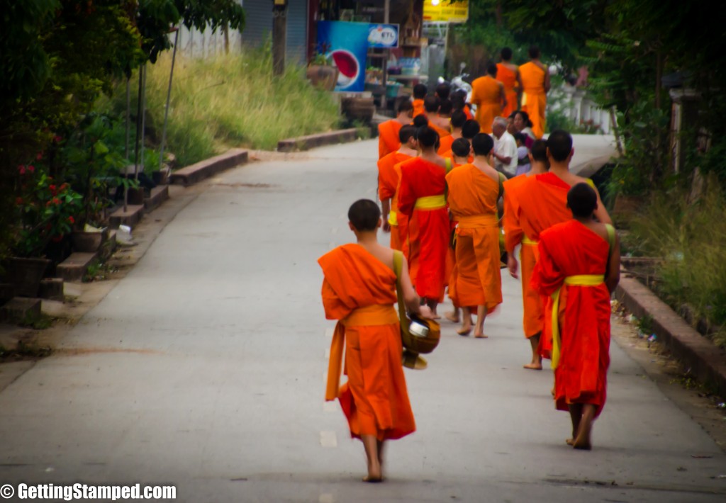 Luang Prabang Laos - Monks - Alms Giving-19