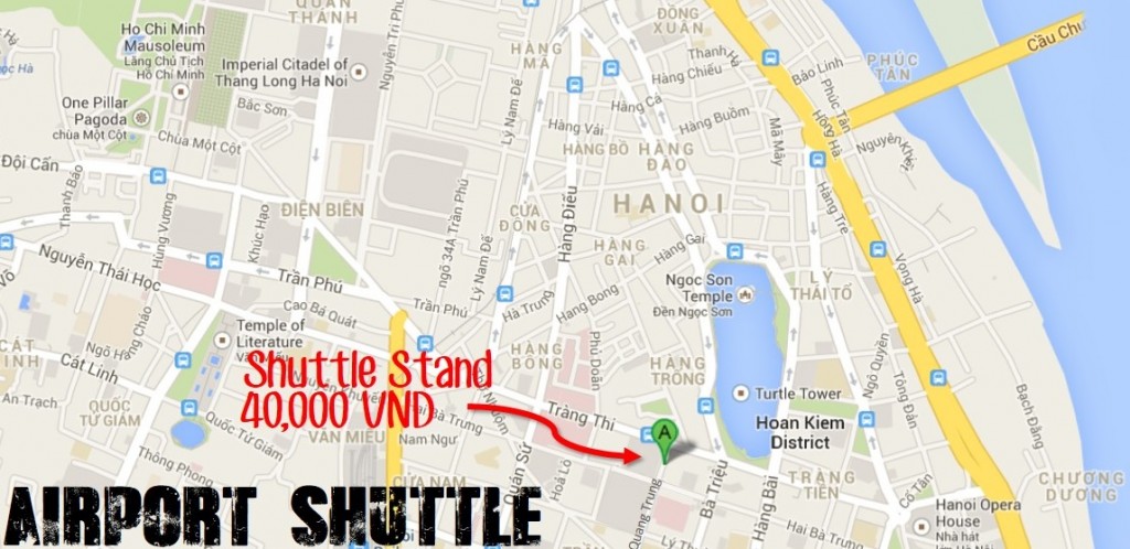 HAN Airport-Airport shuttle map