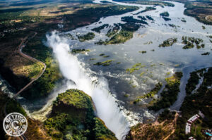 Victoria Falls helicopter straight down