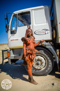 African Massage himba woman in Namibia