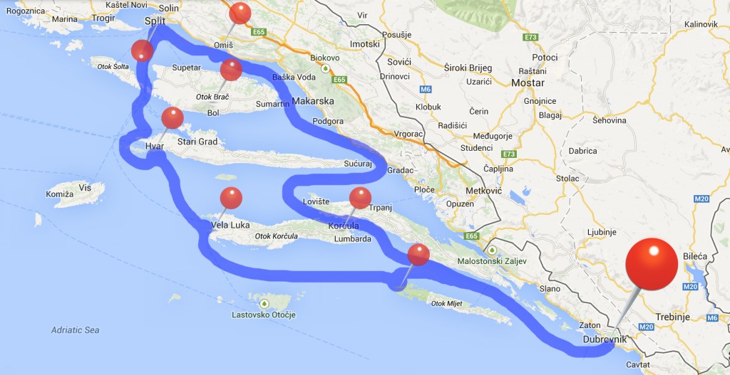 Croatia Crusie Map