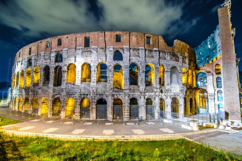 Rome at Night- Travel Photography - Roman colosseum at night-1