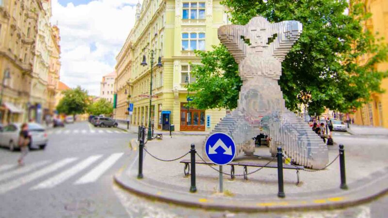 In-Utero by artist David Černý - A 6 Meter (20ft) Stainless Steel Sculpture - Top Tourist sights in Prague