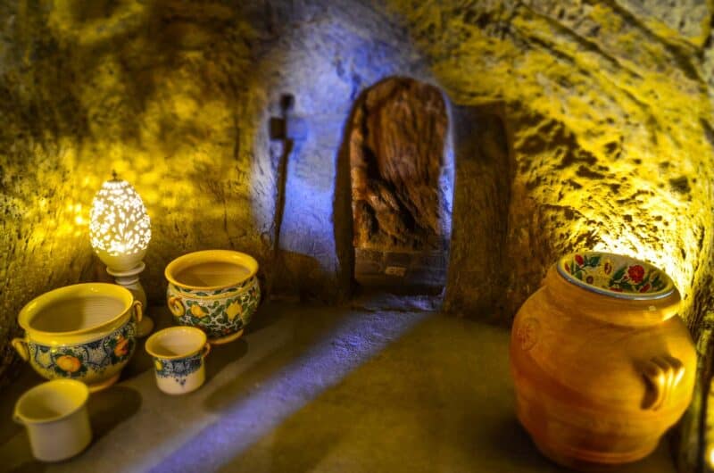 Things to do in Pienza Italy-tunnel carved into the tufa