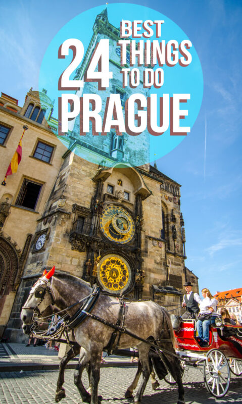 pinterest image with text on it things to do in Prague
