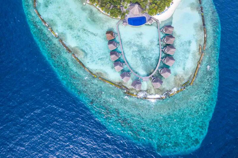 top down aerial photo of Ellaidhoo Maldives by Cinnamon resort
