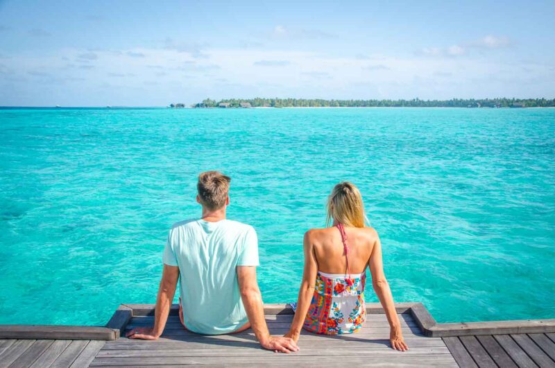 Maldives Pictures - How to Maldives photo guide - Drone Photography - couple holding hands-1