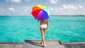 Maldives Pictures - How to Maldives photo guide - Rainbow umbrella -1