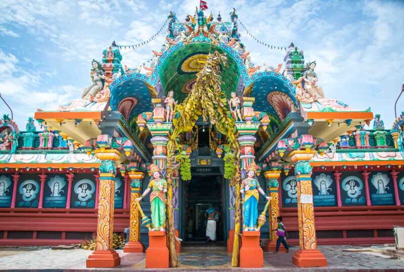 Hindu Temple in northern Sri Lanka colorful and highly decorated 