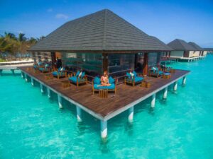 Over the water bar at Summer Island Maldives