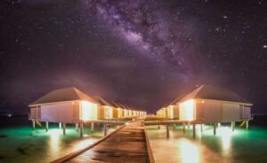 nightsky in the Maldives at Summer Island Maldives with a million stars in the sky