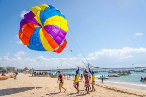 Parasailing on the beach in Bali