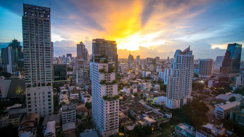 Sunset view from the room at W Bangkok Hotel-4