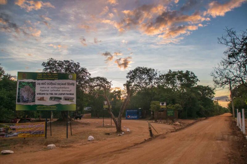 Yala National Park Safari Entrance Sign