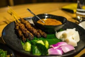 Satay at Caf&eacute; Malacca Hotel Jen Hong Kong
