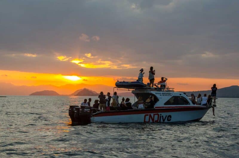 Komodo National Park speed boat watching the sunset