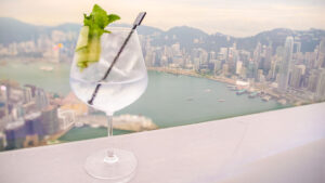 A drink on the ledge of the tallest bar in the world in Kowloon is a must do thing