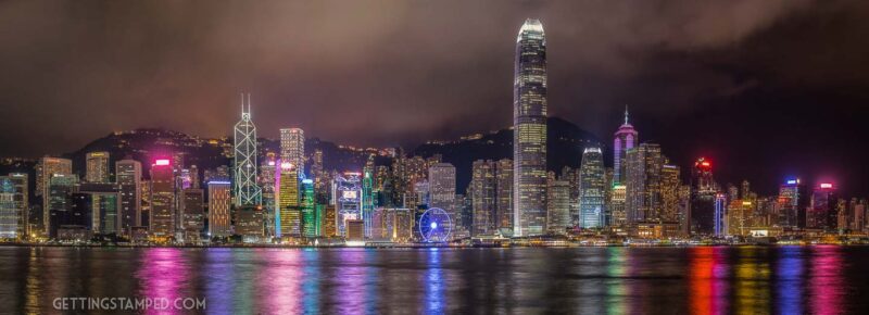 The hong Kong skyline as seen from the Kowloon side 