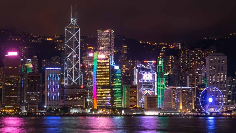 Hong Kong City Skyline as seen from Kowloon side of HK