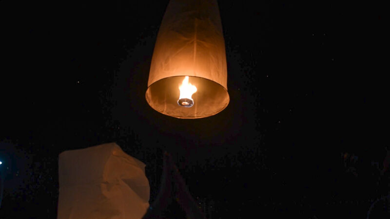 floating lantern at Yi Peng Lantern Festival Chiang Mai