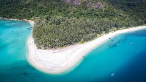 White sand beach on Koh Adang aerial photo from a DJI Phantom 3 professional drone