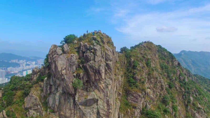 The face of the Lion rock peak as seen from the Hong Kong Side