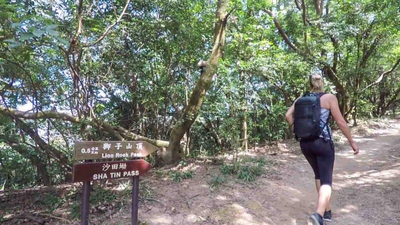 Lion Rock Hike Signage on trail