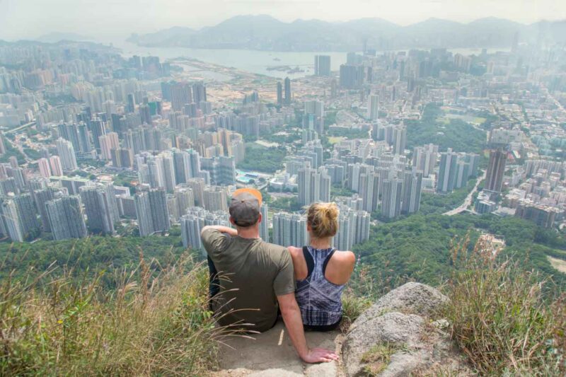 Best views in Hong Kong from the top of Lion rock hike in Hong Kong