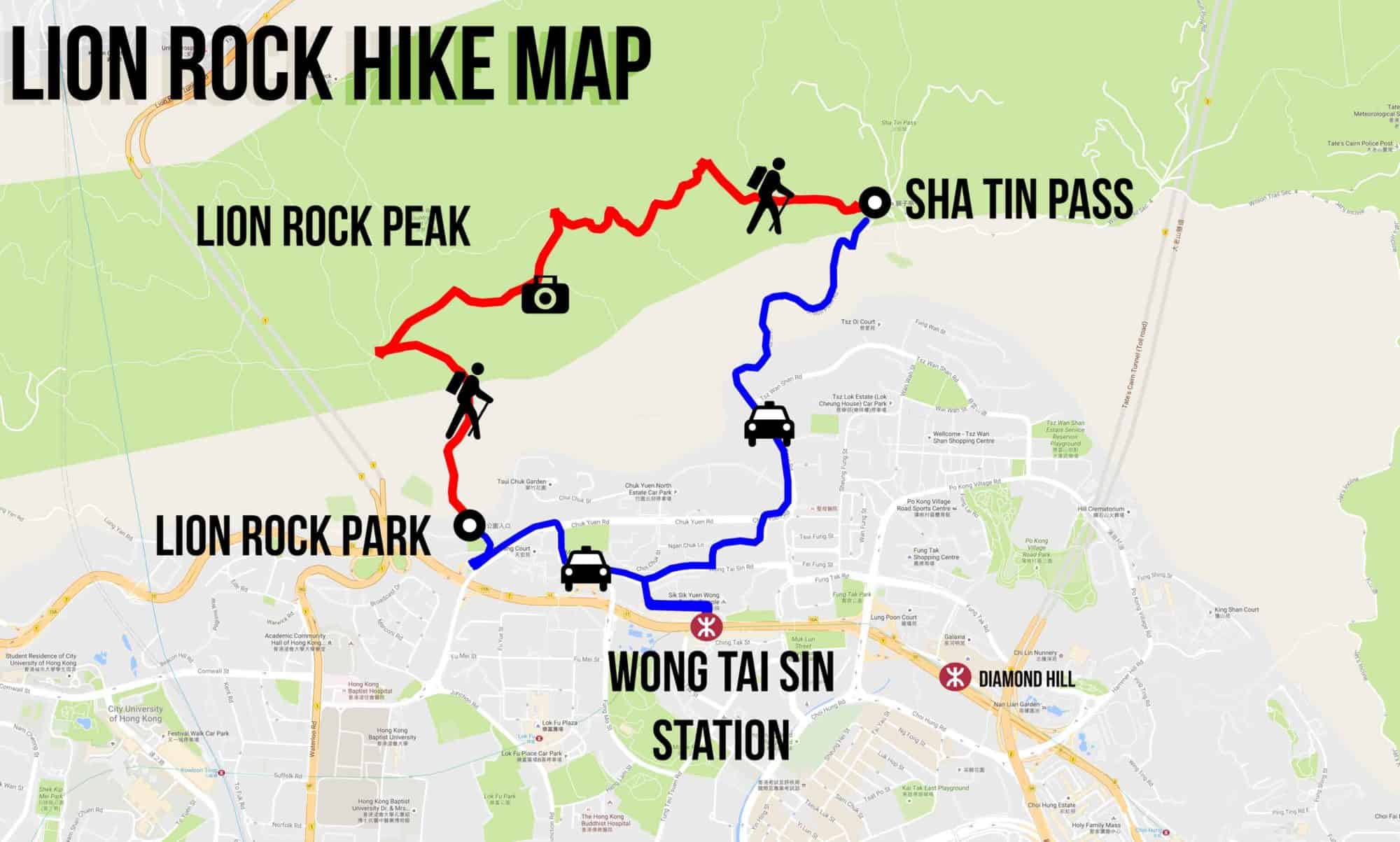 lion-rock-hike-map-hong-kong-1 | Getting Stamped