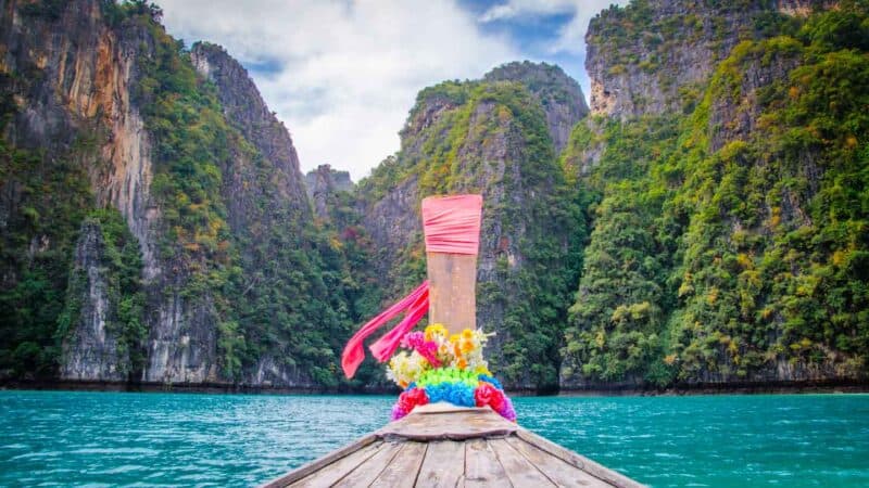 Longtail boat daytrip near Koh Phi Phi Island photo from our Honeymoon