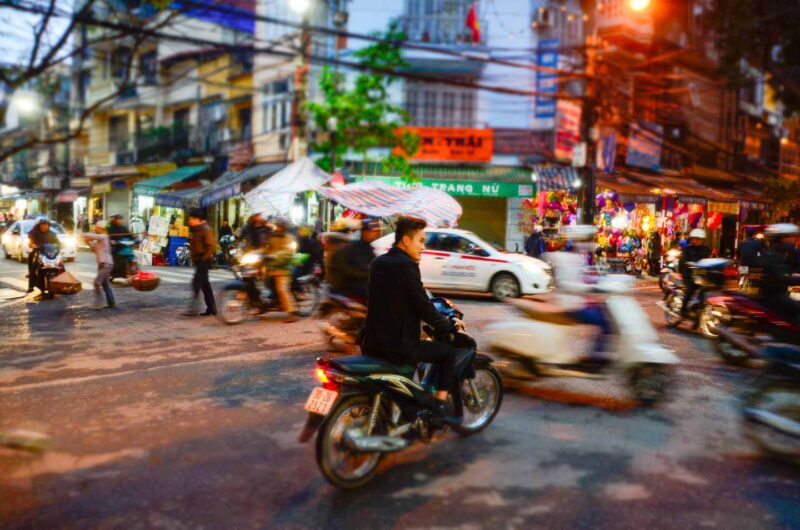 busy streets of Hanoi Vietnam 
