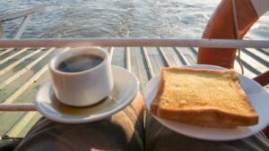 breakfast on board the boat from Mandalay to Bagan Myanmar