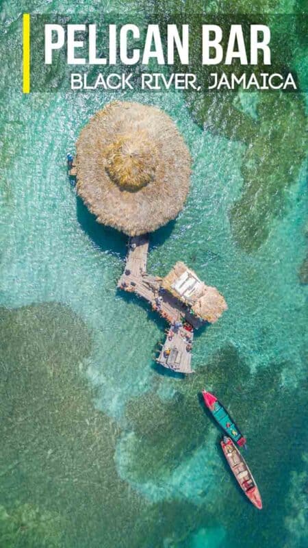 drone photo of Floyd's Pelican Bar in Jamaica