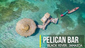 Drone Photo of Floyd's Pelican bar near Black River Jamaica