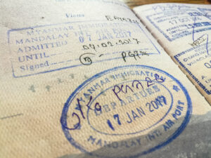Myanmar visa stamp