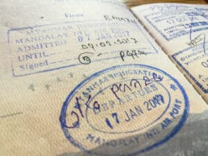 Myanmar visa stamp