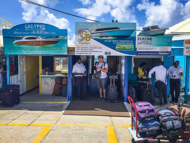 Blowing Point Anguilla ferry terminal GB ferries stand