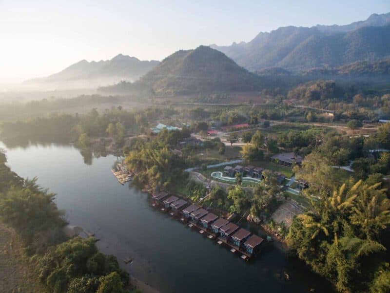 Aerial view of Kwai Tara Riveside Resort