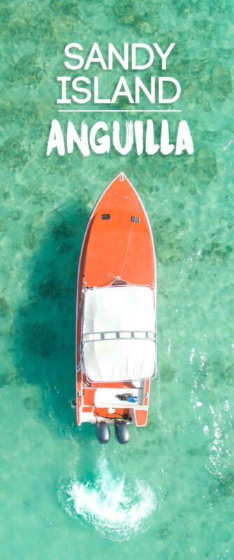 Boat pulling into Sandy Island Anguilla