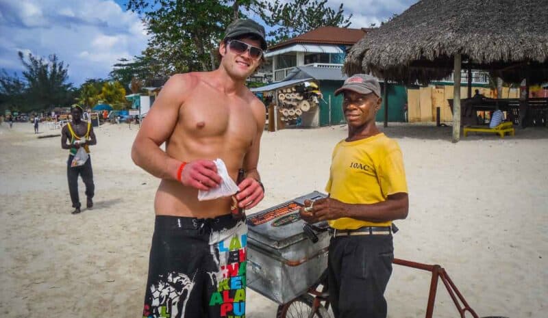 Must do in Negril Jamaica - Patties from the patty man on the beach