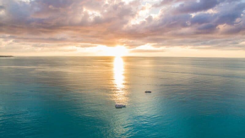 Sunset from the drone in Negril is not to miss in Jamaica